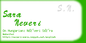 sara neveri business card